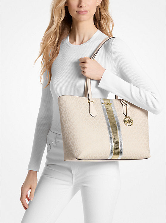 Cartera Tote Michael Kors Sheila Large Pale Gold-2
