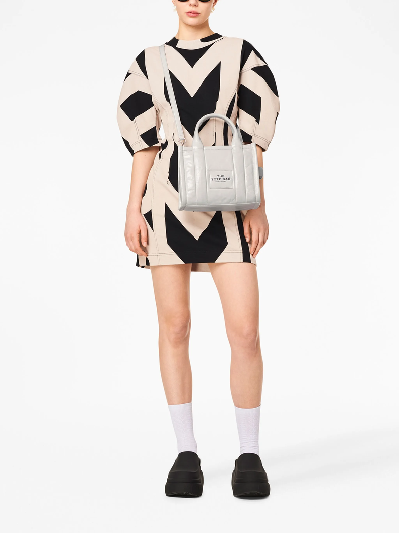 The Leather Tote bag Marc Jacobs Small White-4