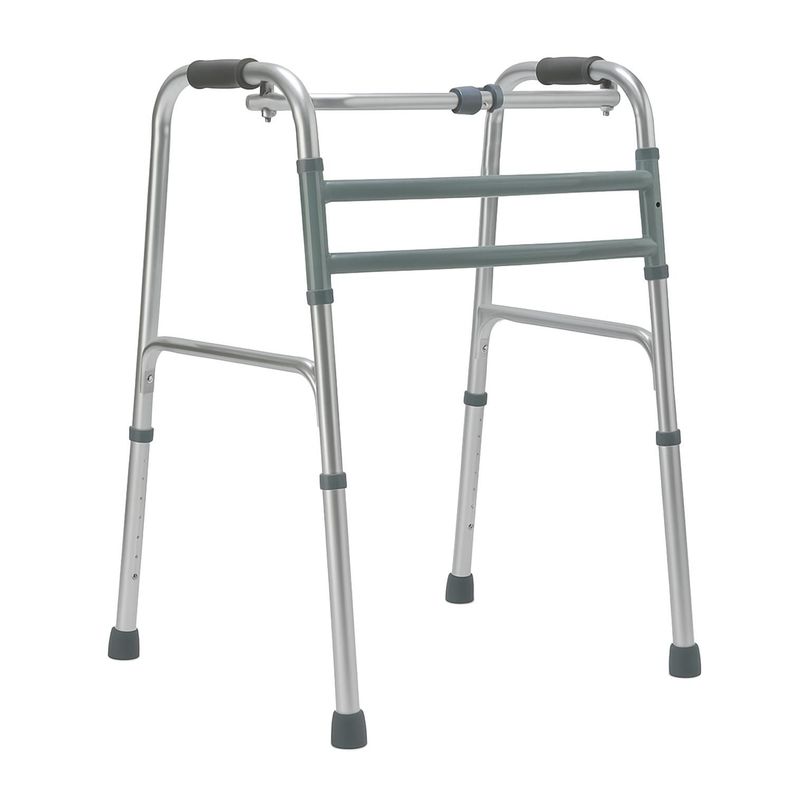 Andador Burro Ortopedico Plegable Paso a Paso Aluminio Strong Gris