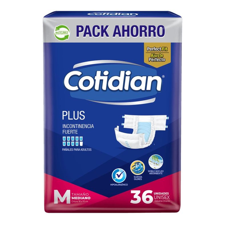 Pañal Adulto Cotidian Plus 36 Unid M-1