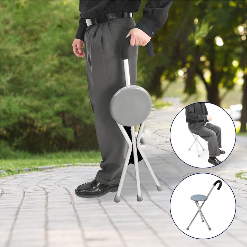Bastón Con Silla Plegable 3 Patas-2
