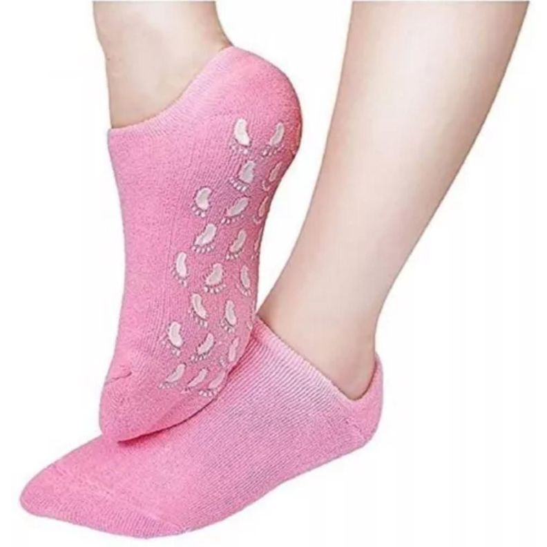 Calcetin De Gel Hidratante Spa Rosado M-0