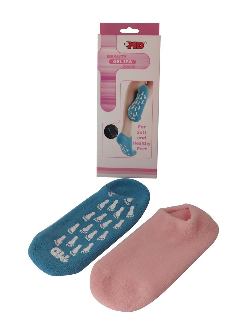 Calcetin De Gel Hidratante Spa Rosado M-1