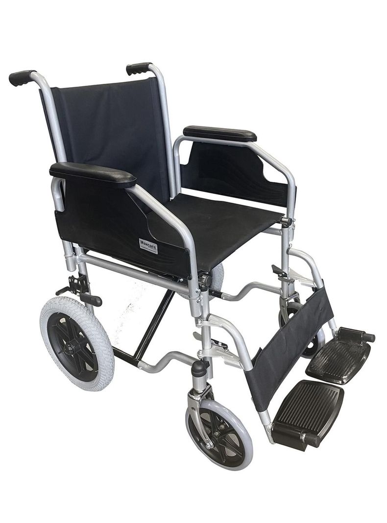 Silla De Ruedas De Traslado Geriatrica Ruedas Inflables Negro