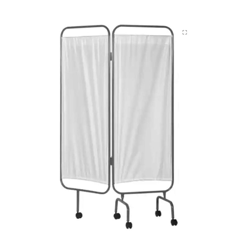 Biombo Separador 2 Cuerpos Acero Esmaltado Blanco Bm-1