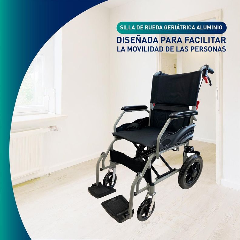 Silla De Ruedas De Traslado Geriátrica Ultra Liviana-3