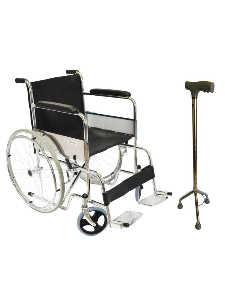 Pack Silla De Rueda Standard Eco + Bastón Ortopédico 3 Patas-0