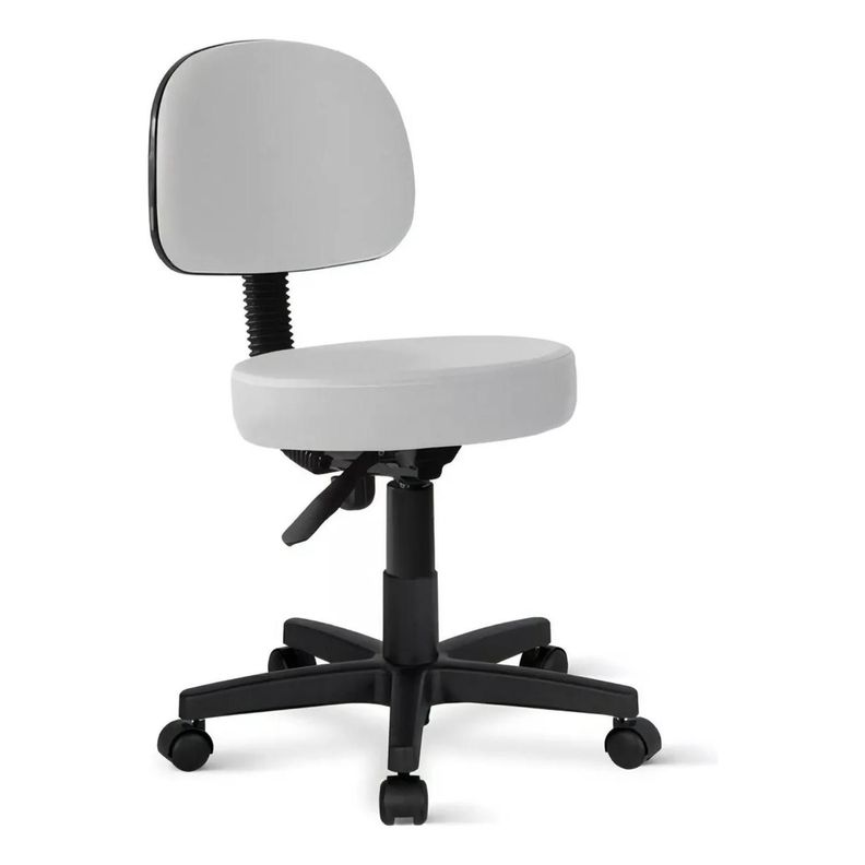 Piso Taburete Consulta Medica Con Respaldo - Blanco-0