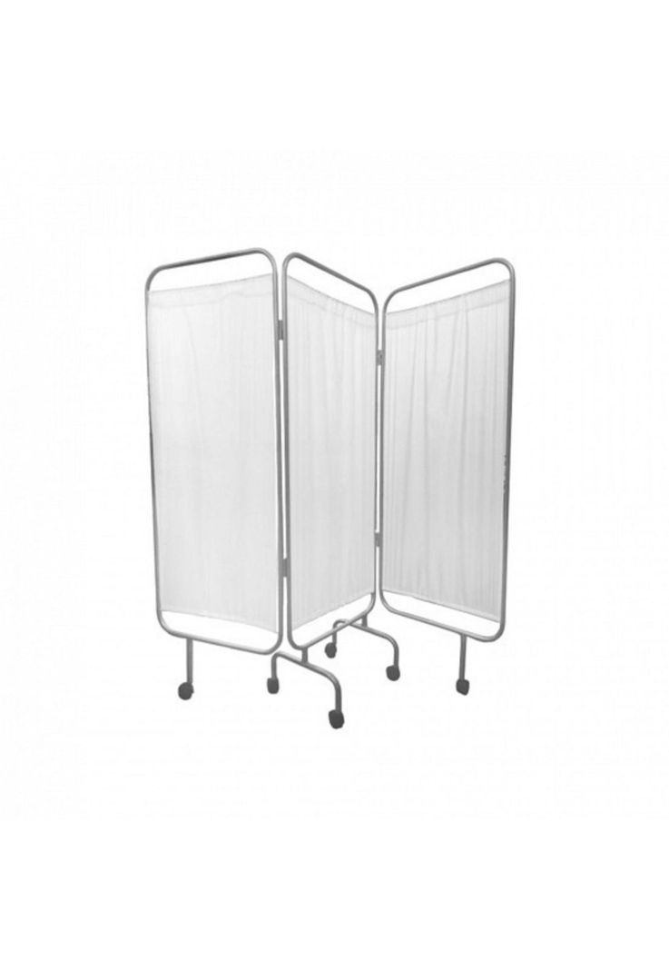 Biombo Separador 3 Cuerpos Acero Esmaltado Blanco Bm-0