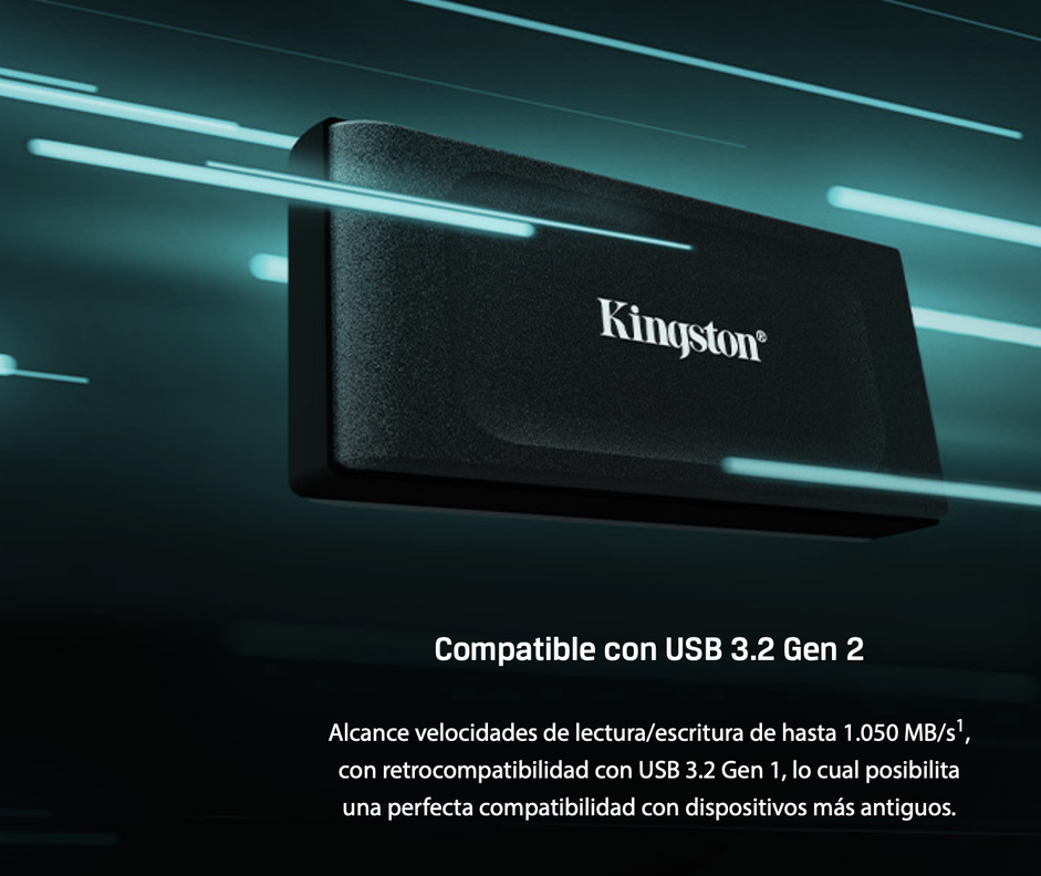 Unidad Sólida Externa Kingston Xs1000r 1tb Color Rojo 1050Mbs-2