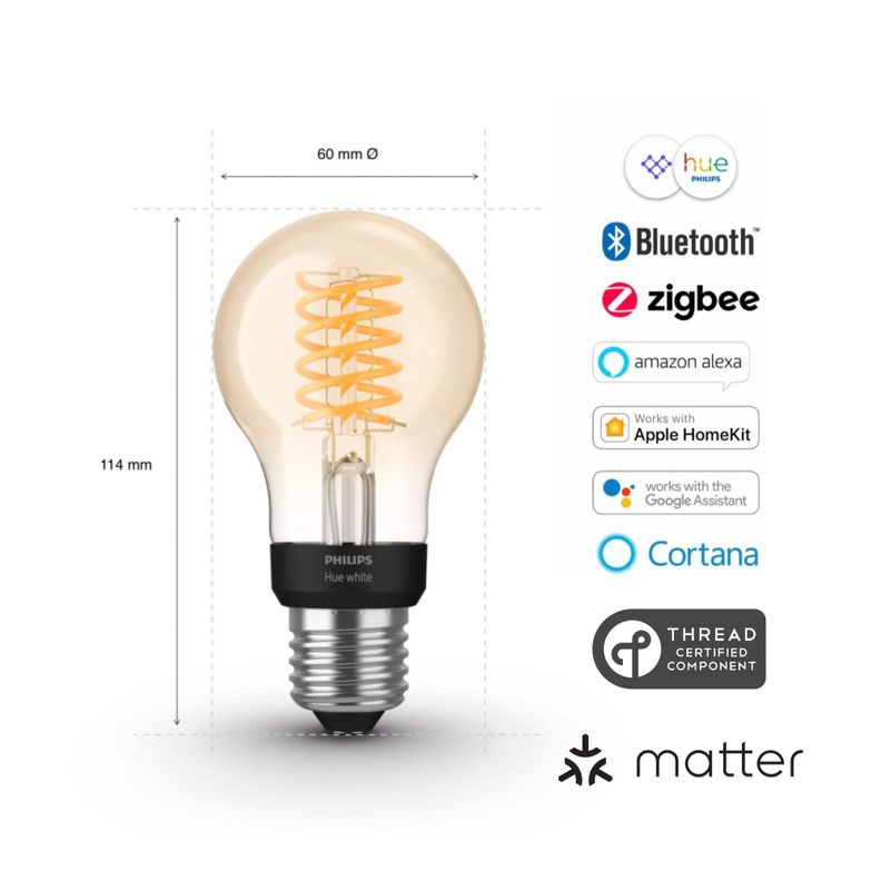 Philips Hue White Vintage Filamento E27 A60 Ambar -1