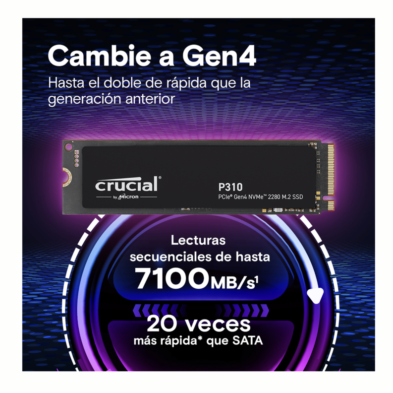 Unidad Ssd Crucial P310 PCIe NVMe 2280 M.2 SSD 500GB-4