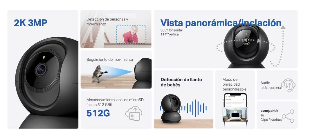 Cámara Giratoria Indoor Tp-link Tapo C211 Visión Nocturna 2k-3
