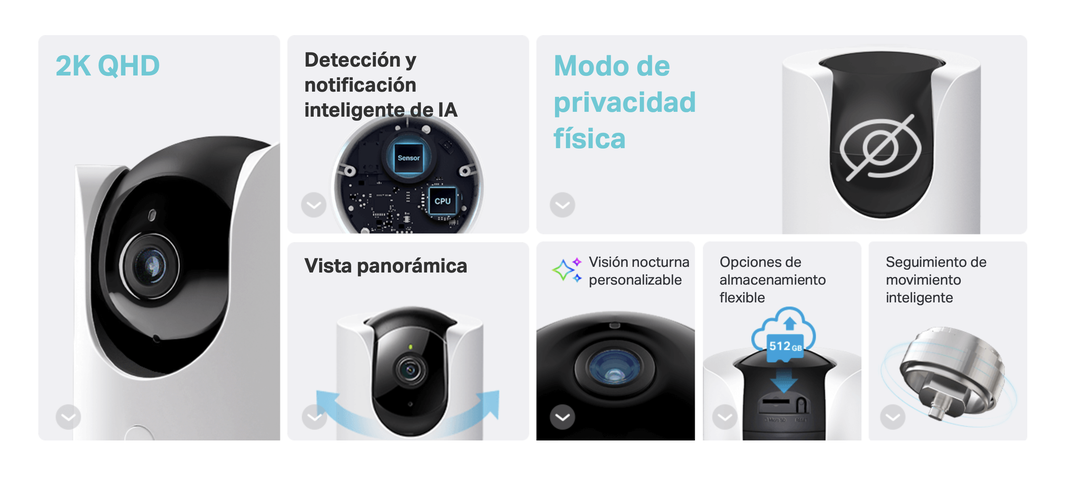 Cámara De Seguridad Tapo C225 gira 360° 2k 3mp Wi-fi Tp-link-1