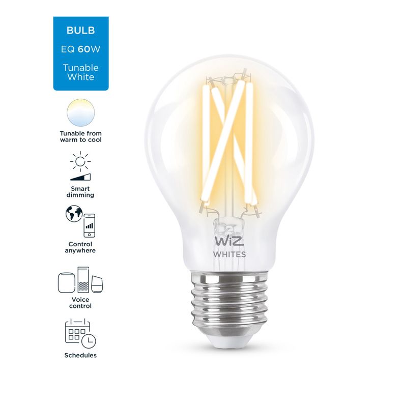 Pack 2 Ampolleta WiZ A60 Wi-Fi Calida/Fria 806 Lm bt Matter E27-2
