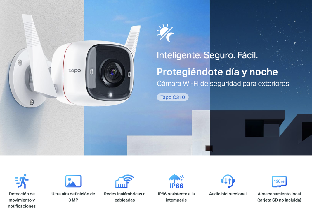 Set 2 Cámaras Outdoor Tapo C310 Wi-Fi 2k Visión Nocturna + 128 GB-1