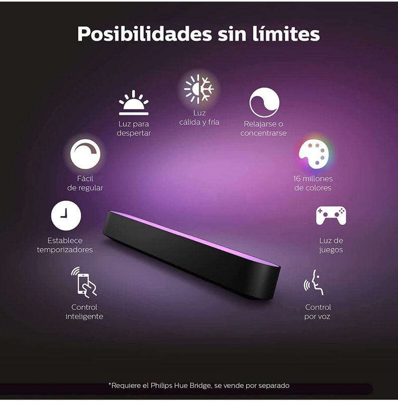 Philips Hue Play Barra V4 Single Adicional/ Extension Zigbee Bluetooth - Sin fuente-6