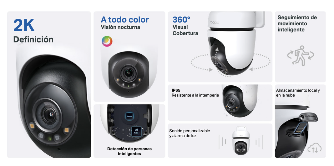 Cámara Giratoria Outdoor Tp-link Tapo C510W Visión Nocturna 2K-1