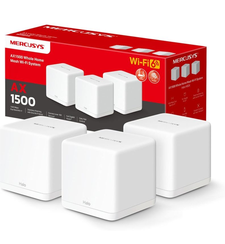 Set 3 Sistema Wi-fi 6 Mesh Mercusys Tp-link Halo H80x Ax3000-0