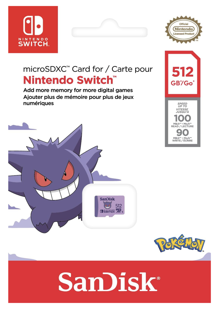 Tarjeta memoria SDmicro SanDisk Nintendo Switch 512GB Pokemón-1