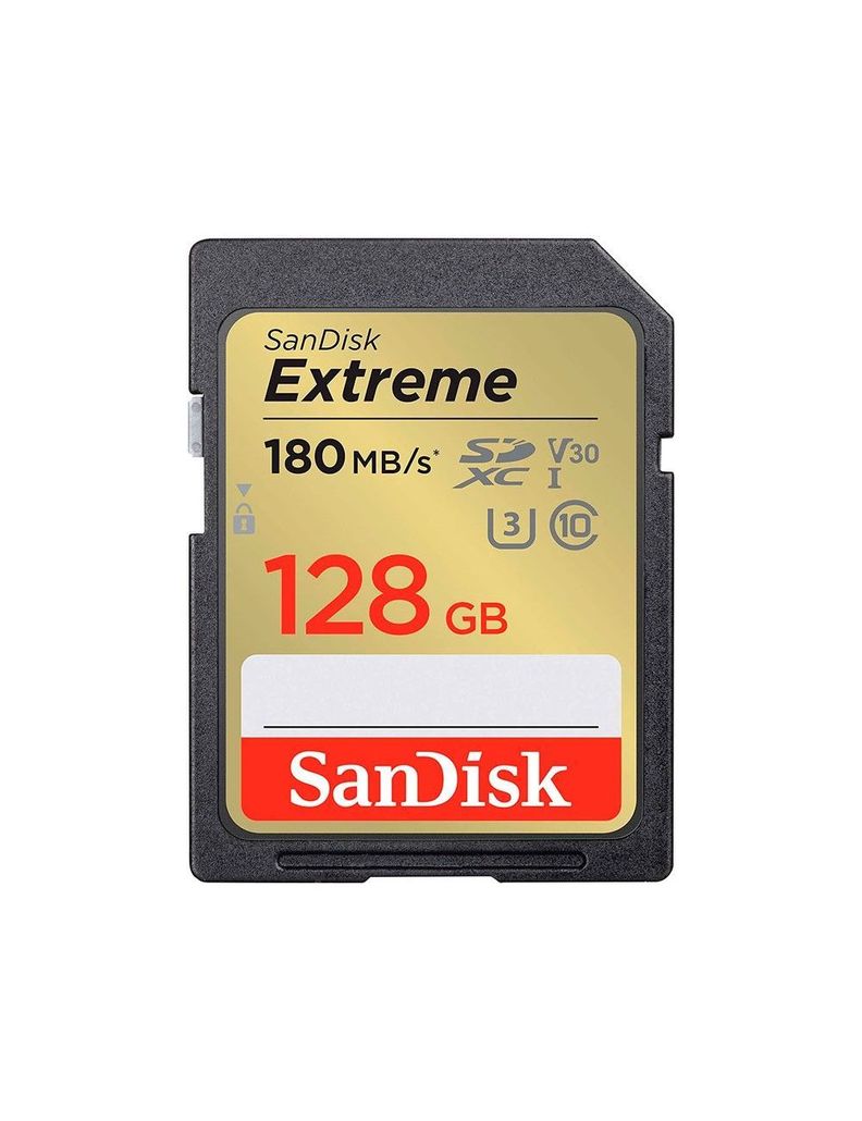 Tarjeta De Memoria Sd Uhs-i Sandisk Extreme 128GB 180 MB/S 4K V30-3