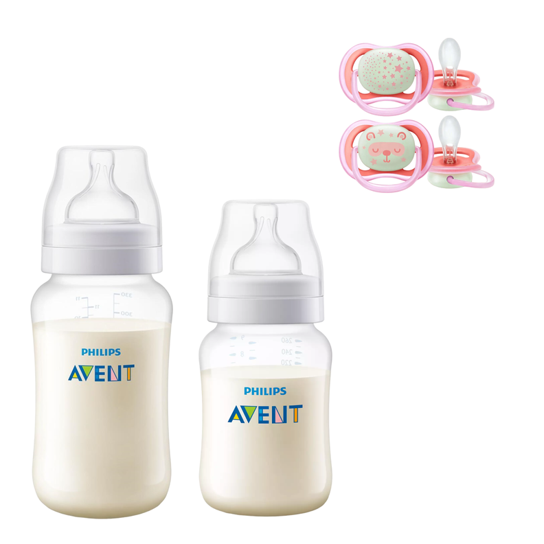 Pack Mamaderas Anticolic 260 y 330 ml + 2 Chupetes 6-18m -0