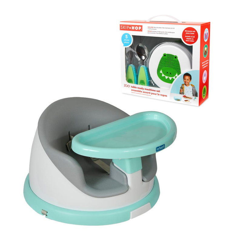 PACK SILLA DE COMER PORTÁTIL I-TWIST MÁS SET CONTENEDOR COCODRILO-0