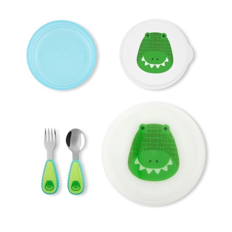PACK SILLA DE COMER PORTÁTIL I-TWIST MÁS SET CONTENEDOR COCODRILO-6