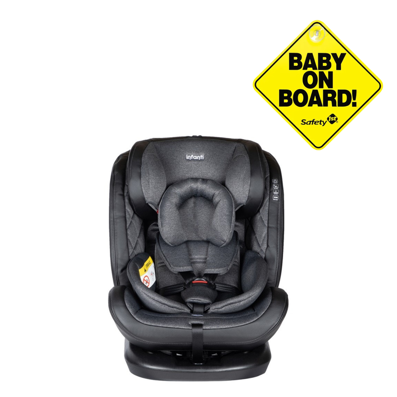 Silla auto convertible I-Giro 360 y Baby on board Amarillo-1