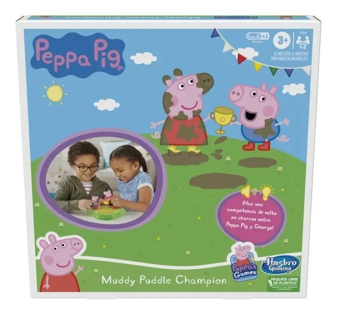 Juego De Mesa Hasbro Gaming Peppa Pig Muddy Puddles Azul