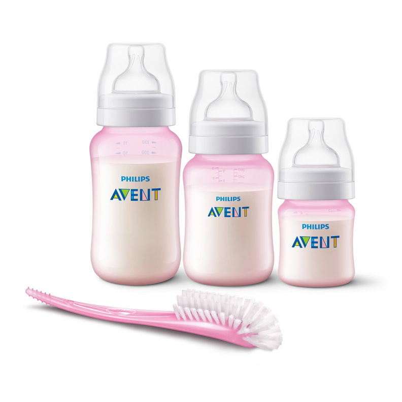 3 Mamaderas Anticolic Pink + Cepillo Limpiador Pink-Blue-0