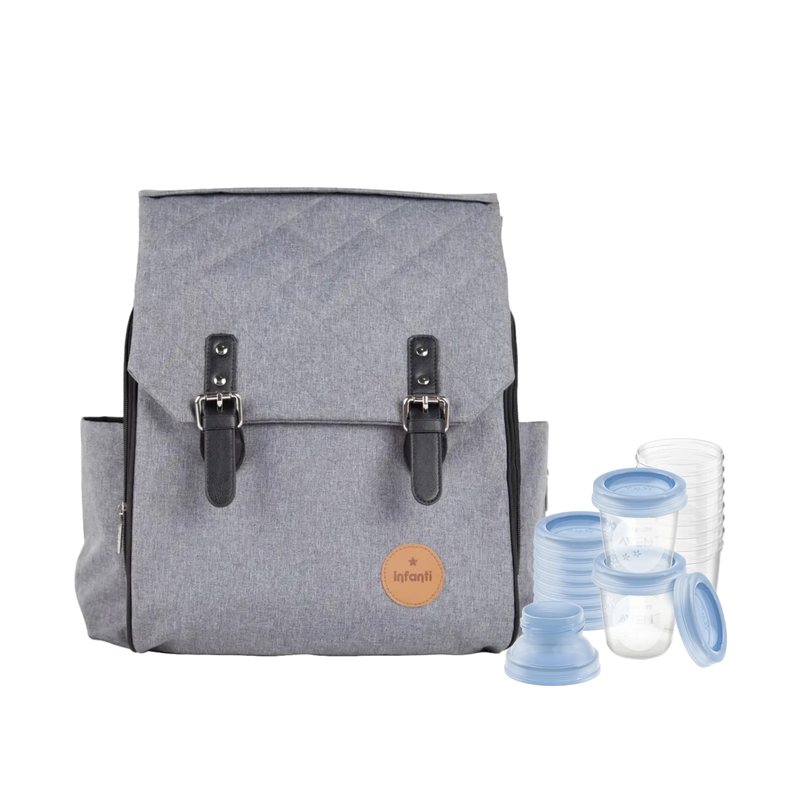 Pack Mochila maternal  + Set de 10 vasos de almacenamiento-0