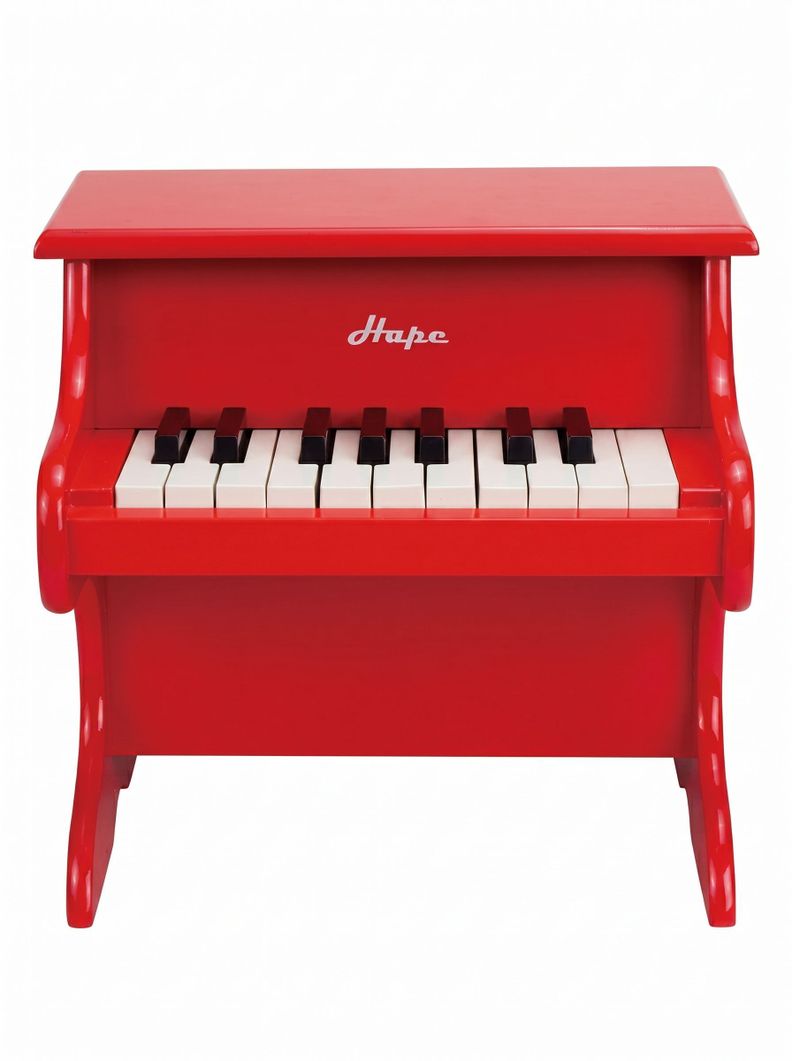 Piano Infantil Rojo De Madera Hape 18 Teclas De Madera