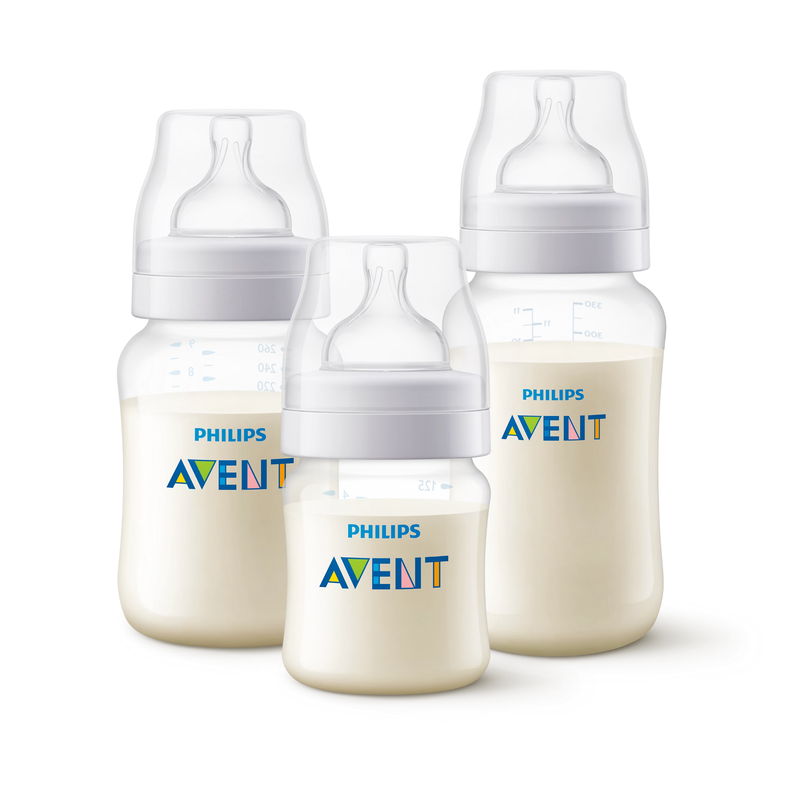 Pack 6 mamaderas Anticolic 125ml,260ml,330ml Avent Bicolor-5