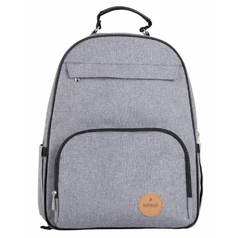 MOCHILA MATERNAL OAK GRIS MÁS SET  3 MAMADERAS-1