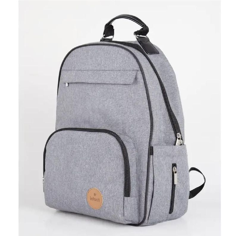 MOCHILA MATERNAL OAK GRIS MÁS SET  3 MAMADERAS-3