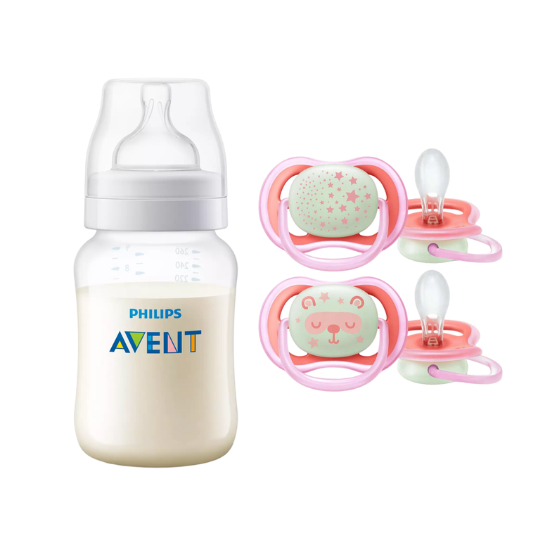 Pack Mamadera Anticolic 260 ml + 2 Chupetes 6-18m -0