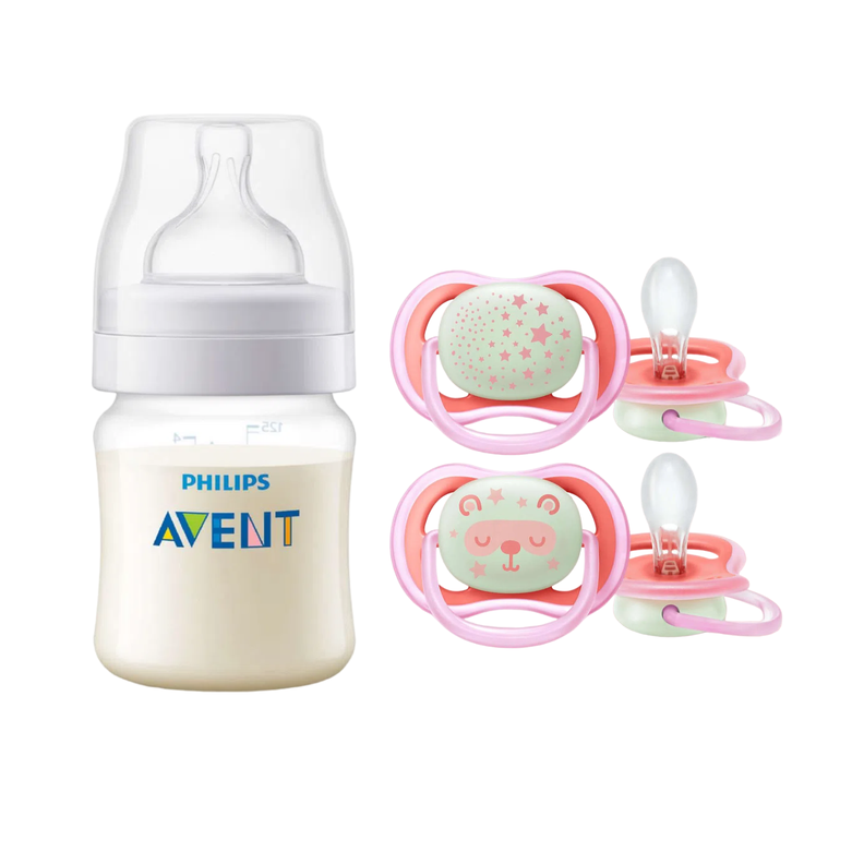 Pack Mamadera Anticolic 125 ml + 2 Chupetes 6-18m -0