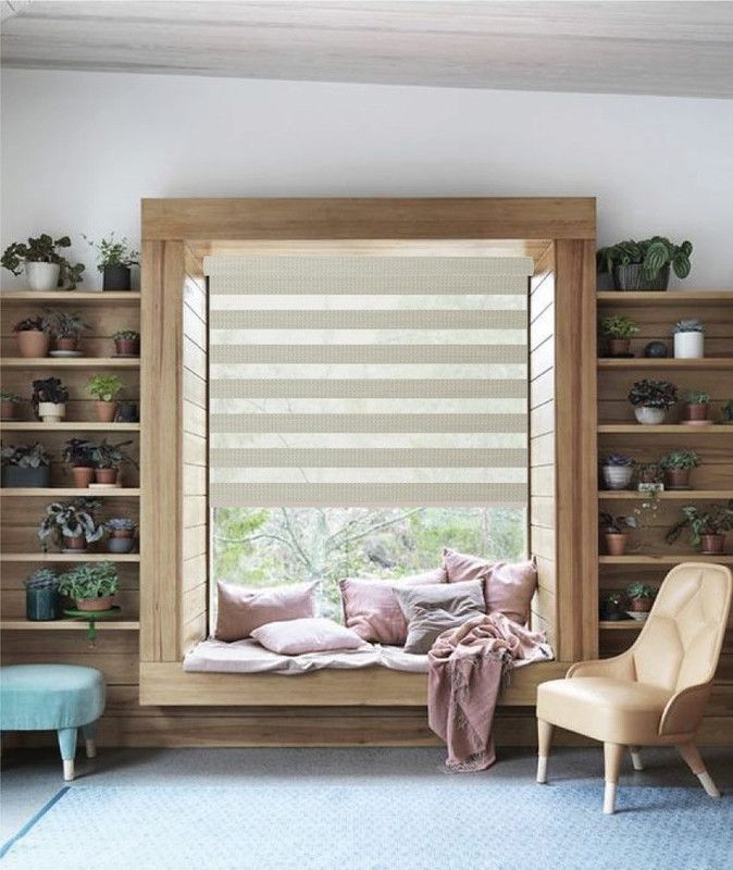 Cortina Roller Dúo Blackout 170x235 cm Beige-4