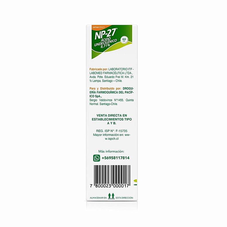NP-27 Antihongo Mata Hongos Pie Atleta Mal Olor 60ml Spray-3