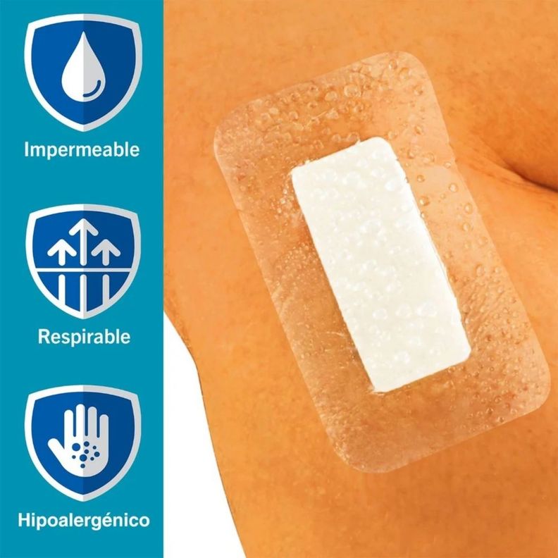 Nexcare Tegaderm + Pad Apositos Adhesivos transparente Impermeable 7 Dias 6cm x 10cm 3-4