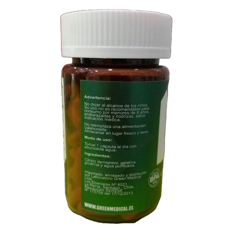 Citrato de Magnesio 500 mg 90 Cápsulas Green Medical-2