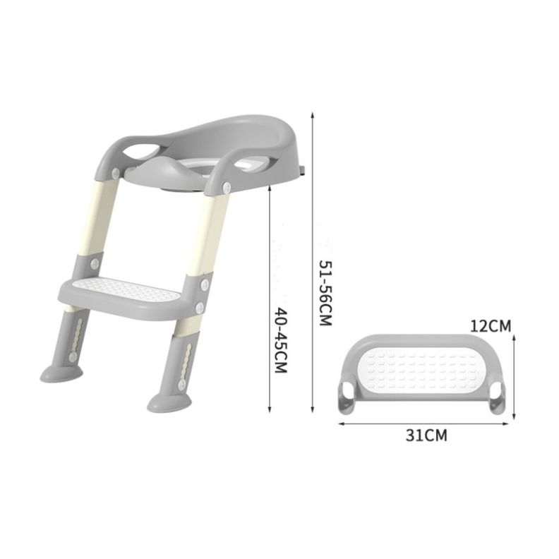 Asiento Escalera Adaptador De Baño para Niño Gris-4