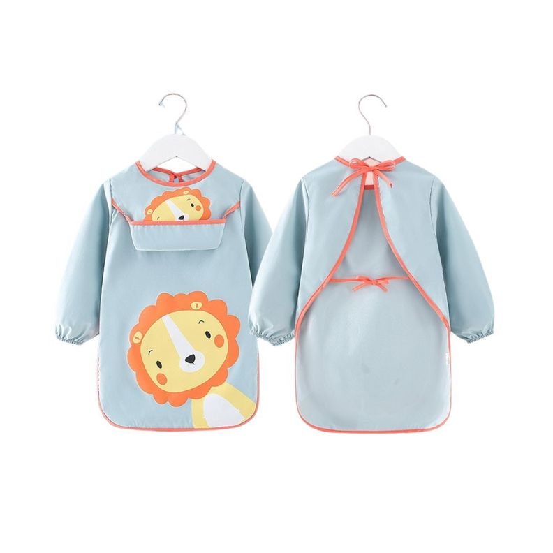 Delantal Impermeable Largo para Niños Celeste-2