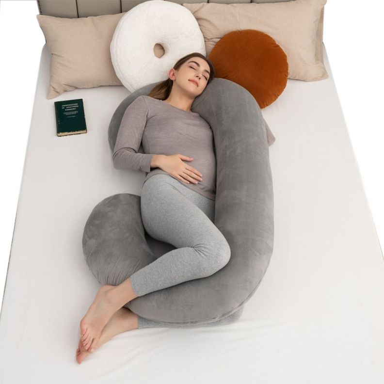 Cojín Almohada Maternal Con Funda Extra Suave Gris-3
