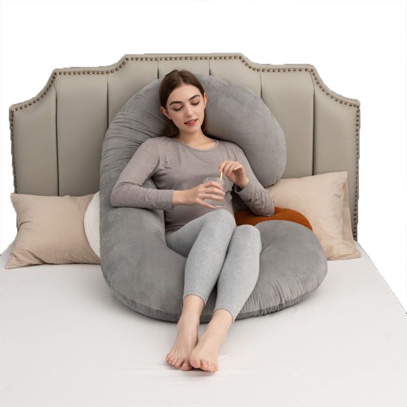 Cojín Almohada Maternal Con Funda Extra Suave Gris-4