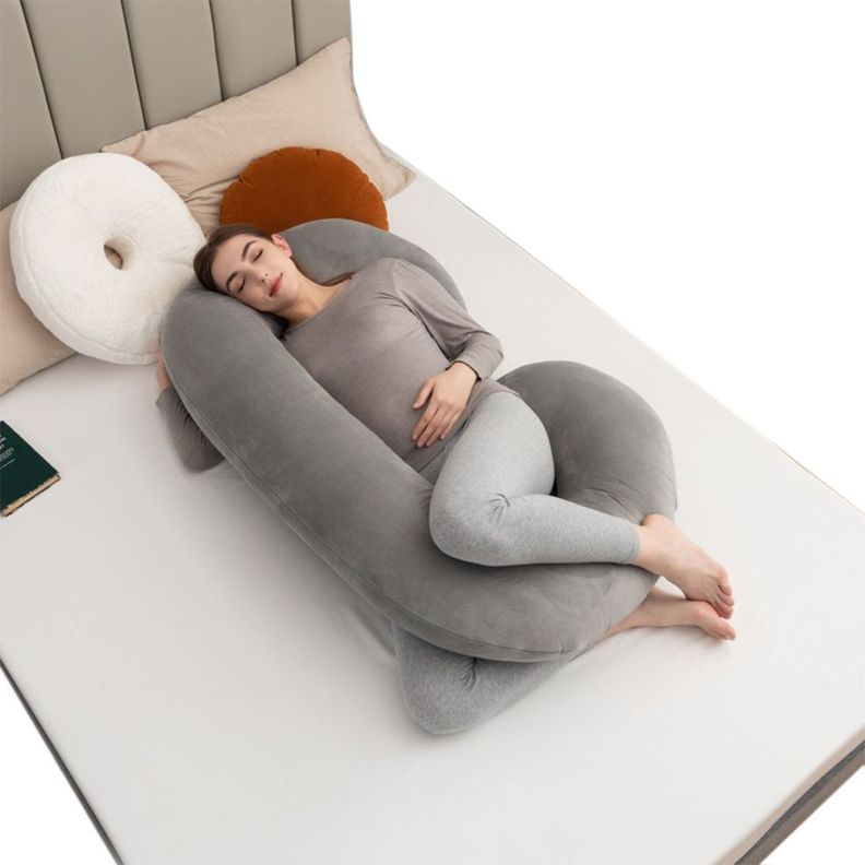 Cojín Almohada Maternal Con Funda Extra Suave Gris-1