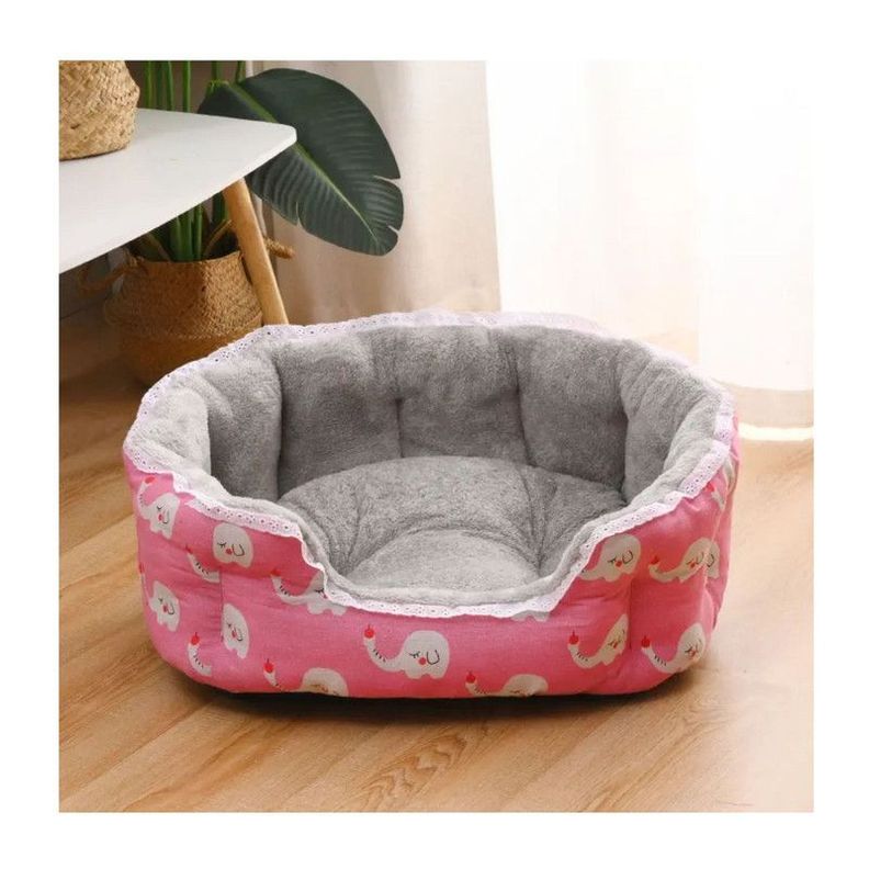 Cama Antiestrés Ultrasuave Mascotas para Perros y Gatos 65cm Rosa-2