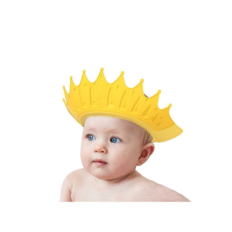 Gorro de Baño Visera de Ducha Corona para Bebé Amarillo-1