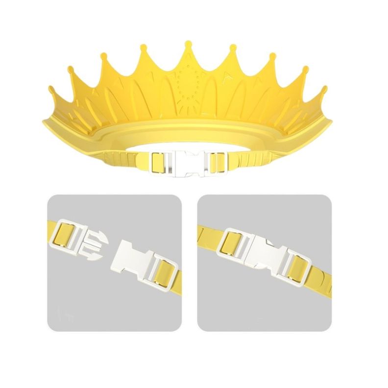 Gorro de Baño Visera de Ducha Corona para Bebé Amarillo-4